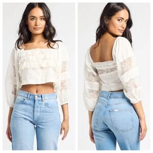 NWT MILLE Resort & Travel Corinne Top in Ivory - Size S